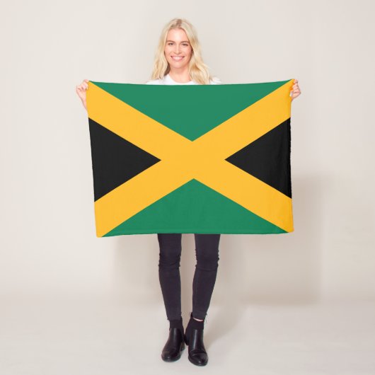 Couverture Polaire Drapeau de la Jamaïque (En situation)