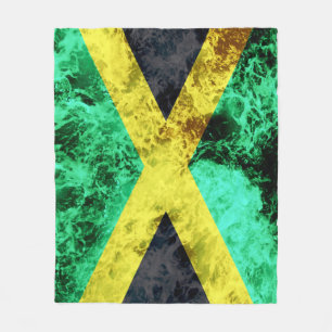 Couverture Polaire Drapeau de la Jamaïque - Vagues océaniques