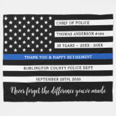 Couverture Polaire Drapeau de la ligne bleue mince de la police Retra (Devant (Horizontal))