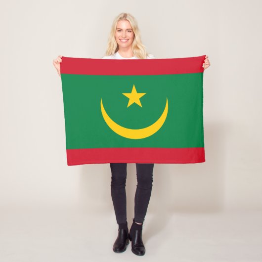 Couverture Polaire Drapeau de la Mauritanie (En situation)