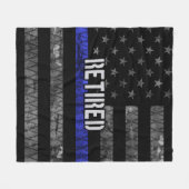 Couverture Polaire Drapeau de la police retraitée en détresse (Devant (Horizontal))