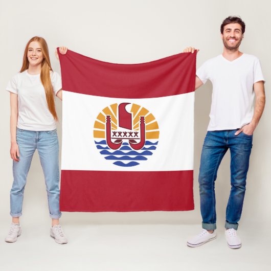 Couverture Polaire Drapeau de la Polynésie française (En situation)