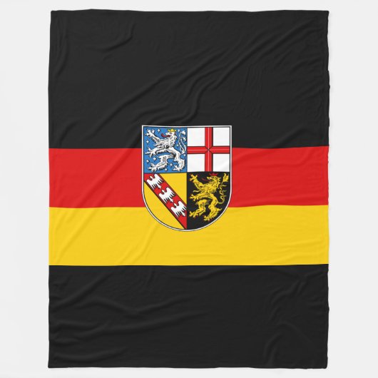 Couverture Polaire Drapeau de la Sarre Blanche de la flotte (Devant)
