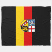 Couverture Polaire Drapeau de la Sarre Blanche de la flotte (Devant (Horizontal))