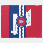 Couverture Polaire Drapeau de la ville de Jefferson, Missouri Fleece  (Devant (Horizontal))