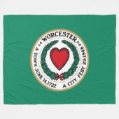Couverture Polaire Drapeau de la ville de Worcester (Massachusetts) (Devant (Horizontal))