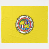 Couverture Polaire Drapeau de la ville d'Honolulu, Hawaii Fleece Blan (Devant (Horizontal))