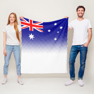 Couverture Polaire Drapeau De L'Australie Avec Effet Halftone