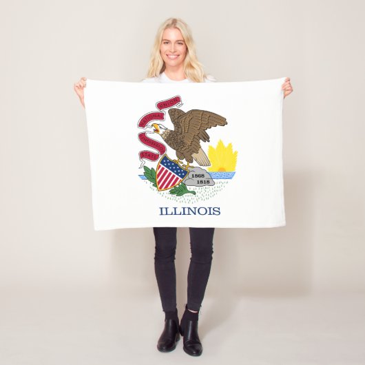Couverture Polaire Drapeau de l'État de l'Illinois (En situation)