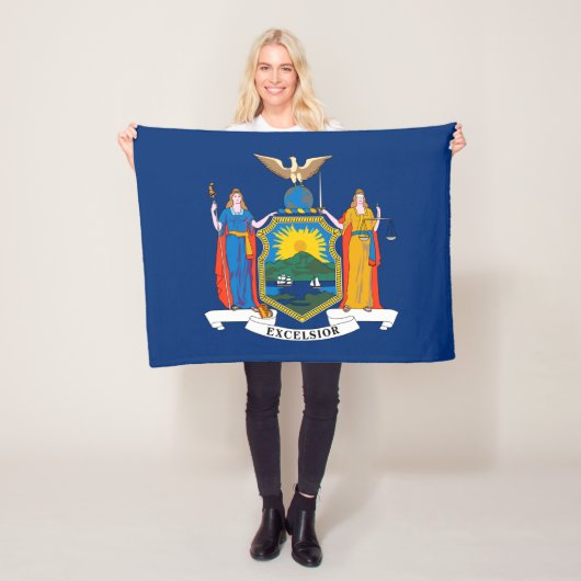 Couverture Polaire Drapeau de l'État de New York (En situation)