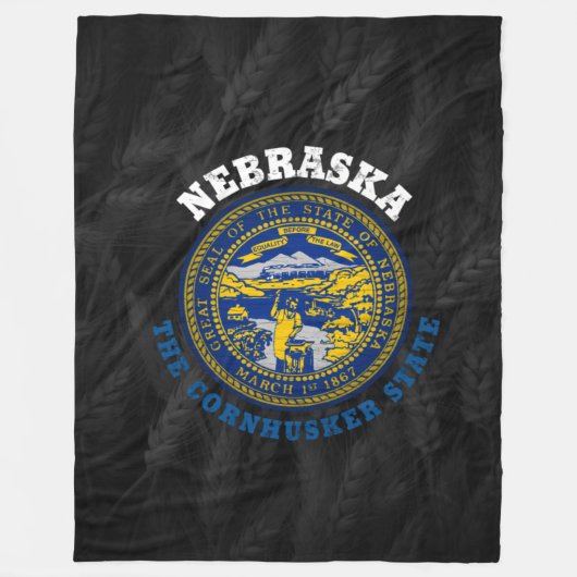 Couverture Polaire Drapeau de l'État du CORNHUSKER du NEBRASKA (Devant)