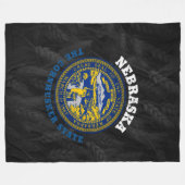 Couverture Polaire Drapeau de l'État du CORNHUSKER du NEBRASKA (Devant (Horizontal))