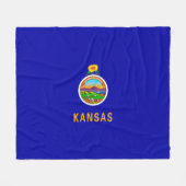 Couverture Polaire Drapeau de l'État du Kansas (Devant (Horizontal))