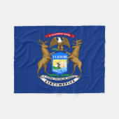 Couverture Polaire Drapeau de l'État du Michigan (Devant (Horizontal))