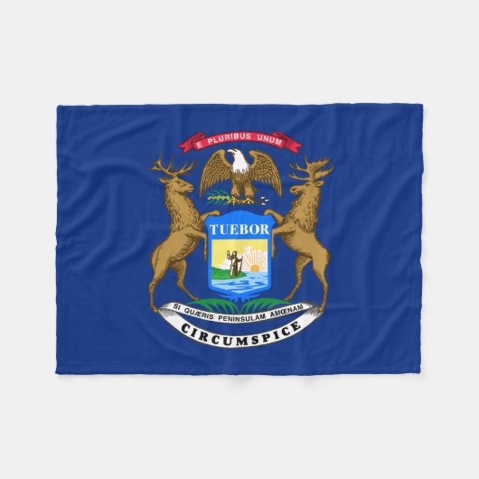 Couverture Polaire Drapeau de l'État du Michigan (Devant (Horizontal))