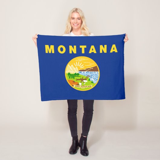 Couverture Polaire Drapeau de l'État du Montana (En situation)