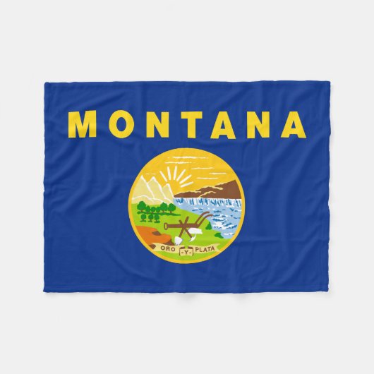 Couverture Polaire Drapeau de l'État du Montana (Devant (Horizontal))