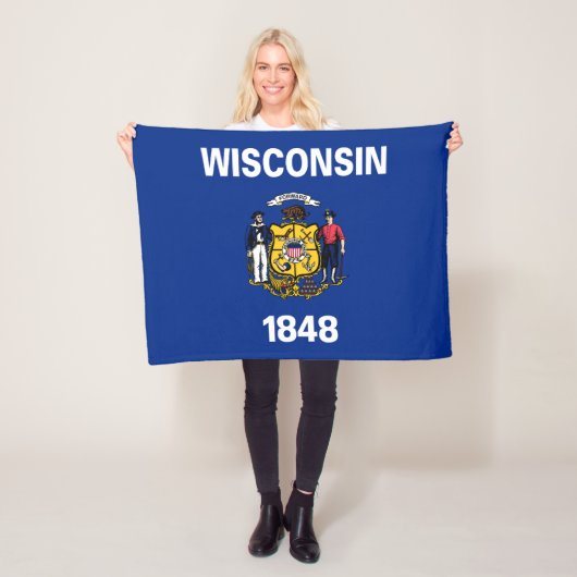 Couverture Polaire Drapeau de l'État du Wisconsin (En situation)