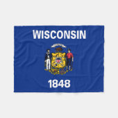 Couverture Polaire Drapeau de l'État du Wisconsin (Devant (Horizontal))