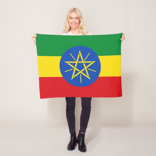 Couverture Polaire Drapeau de l'Éthiopie (En situation)