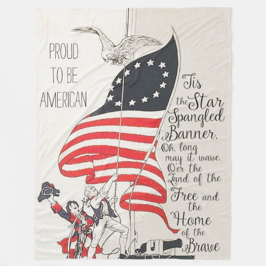 Couverture Polaire Drapeau de l'hymne national des États-Unis d'Améri (Devant)