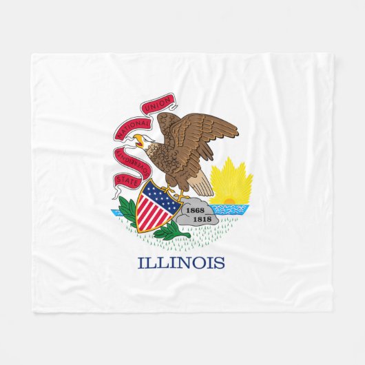 Couverture Polaire Drapeau de l'Illinois (Devant (Horizontal))