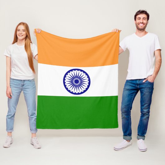 Couverture Polaire Drapeau de l'Inde (En situation)