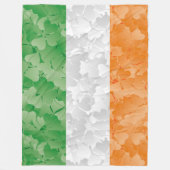Couverture Polaire Drapeau de l'Irlande avec motif shamrock (Devant)