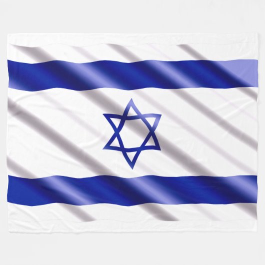 Couverture Polaire DRAPEAU de l'ISRAËL (Devant (Horizontal))