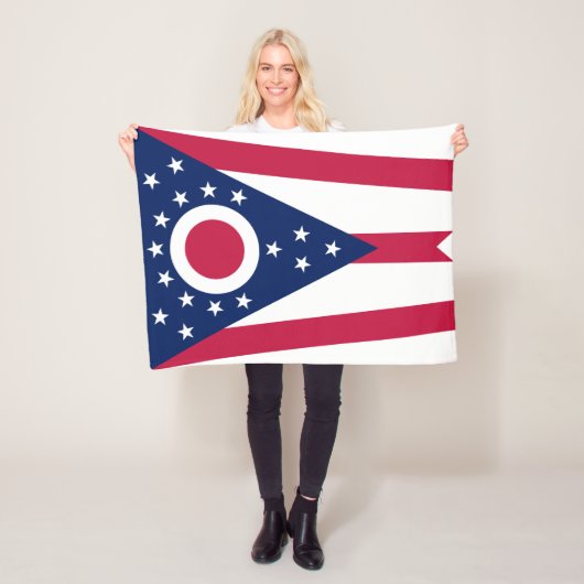 Couverture Polaire Drapeau de l'Ohio (En situation)
