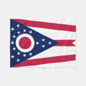 Couverture Polaire Drapeau de l'Ohio (Devant (Horizontal))