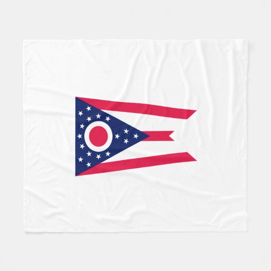 Couverture Polaire Drapeau de l'Ohio (Devant (Horizontal))