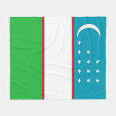 Couverture Polaire Drapeau de l'Ouzbékistan (Devant (Horizontal))