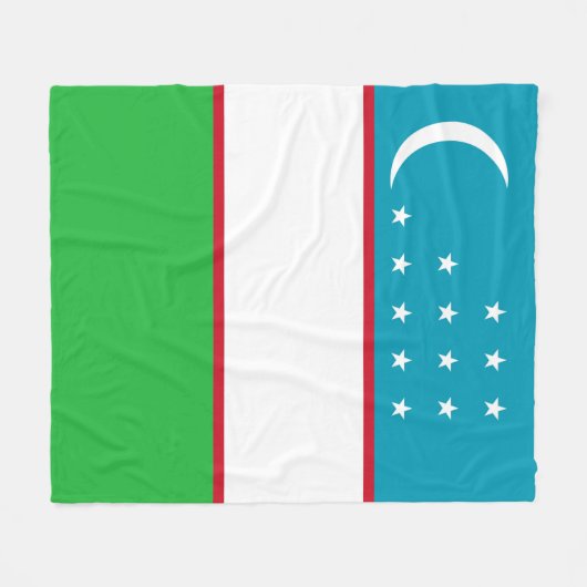 Couverture Polaire Drapeau de l'Ouzbékistan (Devant (Horizontal))