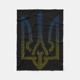 Couverture Polaire Drapeau de l'Ukraine et trident ukrainien Je suis