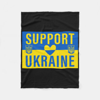 Couverture Polaire Drapeau de l'Ukraine soutenu avec le cœur 