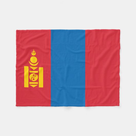 Couverture Polaire Drapeau de Mongolie (Devant (Horizontal))
