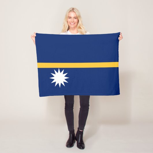 Couverture Polaire Drapeau de Nauru (En situation)