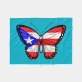 Couverture Polaire Drapeau de papillon de Porto Rico (Devant (Horizontal))