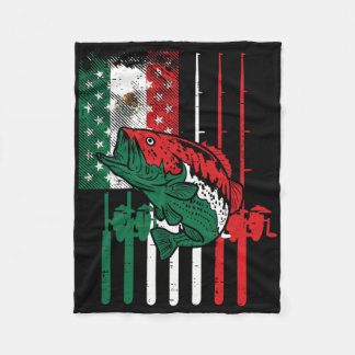 Couverture Polaire Drapeau de pêche mexicano-américain Canne à pêche 