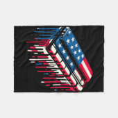 Couverture Polaire Drapeau de peinture Harmonica American Usa 4 juill (Devant (Horizontal))