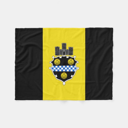Couverture Polaire Drapeau de Pittsburgh, Pennsylvanie Fleece Blanket (Devant (Horizontal))