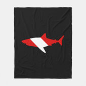 Couverture Polaire Drapeau de plongée - Requin (Devant)
