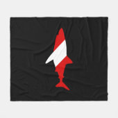 Couverture Polaire Drapeau de plongée - Requin (Devant (Horizontal))