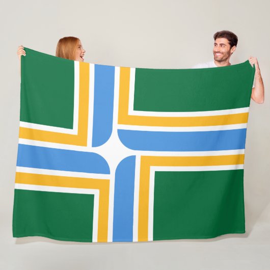 Couverture Polaire Drapeau de Portland (Oregon) (En situation)