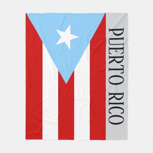 Couverture Polaire Drapeau de Porto Rico bleu clair (Devant)