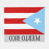 Couverture Polaire Drapeau de Porto Rico bleu clair (Devant (Horizontal))
