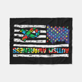Couverture Polaire Drapeau de sensibilisation à l'autisme ruban asd p (Devant (Horizontal))