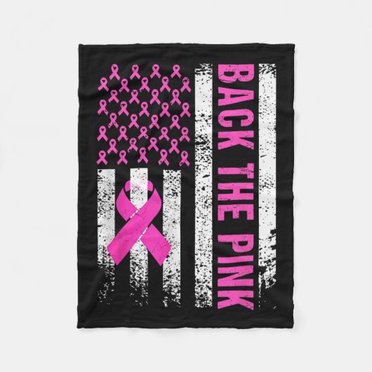 Couverture Polaire Drapeau de sensibilisation au cancer du sein rose  (Devant)