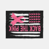 Couverture Polaire Drapeau de sensibilisation au cancer du sein rose (Devant (Horizontal))